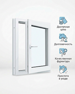 Окно ПВХ TopLine 600мм х 600мм одностворчатое